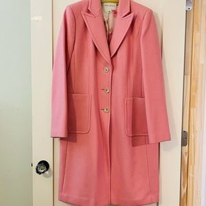 Pink Mid Length Wool Coat